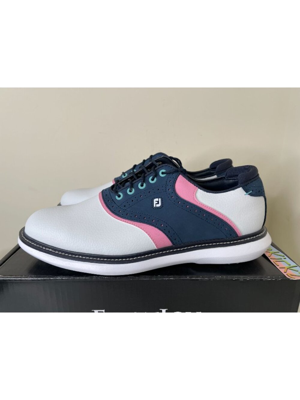 Footjoy FJ Traditions 57959 White Blue Golf Shoes Mens 10us